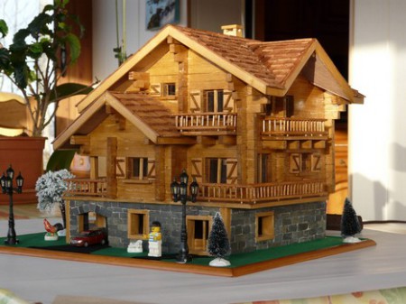 Reproduction d'un chalet savoyard.